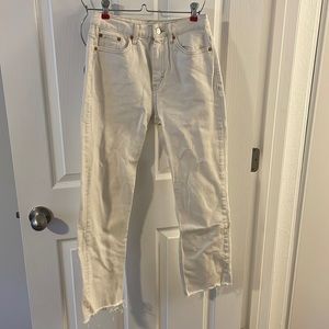 White Top Shop Straight Jeans W26 L 32
